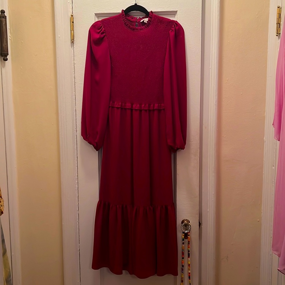 Red dress.